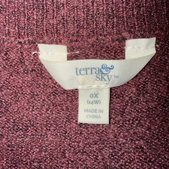 Plus Size 0X Chevron Color Block Sweater Dress Tunic 14W Cozy Knit Long Pullover - Picture 5 of 7